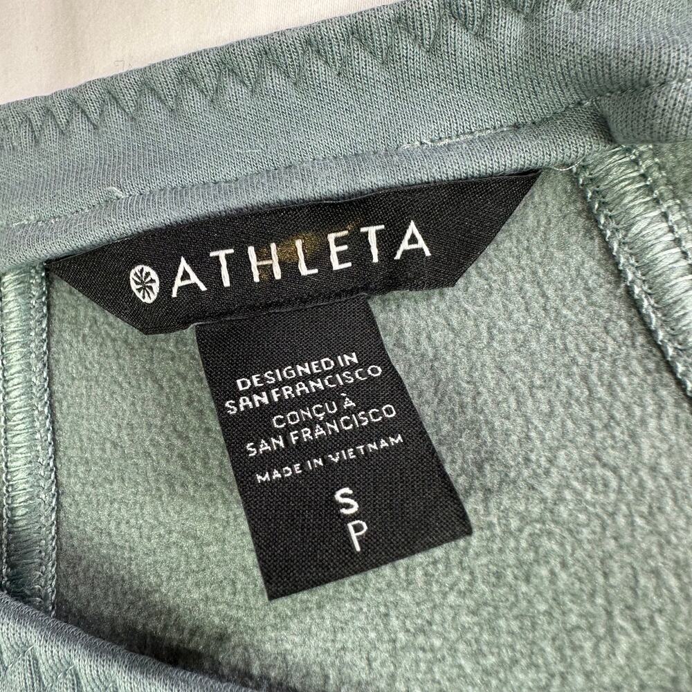 Athleta Jacket Womens Small Green Moto Full Zip Travel Commute Active Sporty - Picture 4 of 8